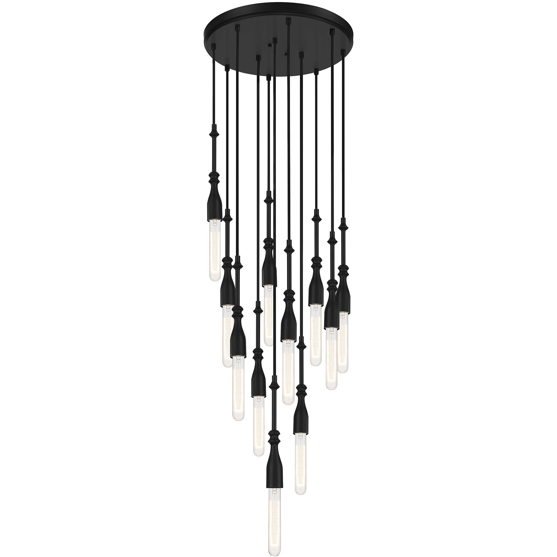 Louise 11 Light 15 inch Matte Black Chandelier Ceiling Light